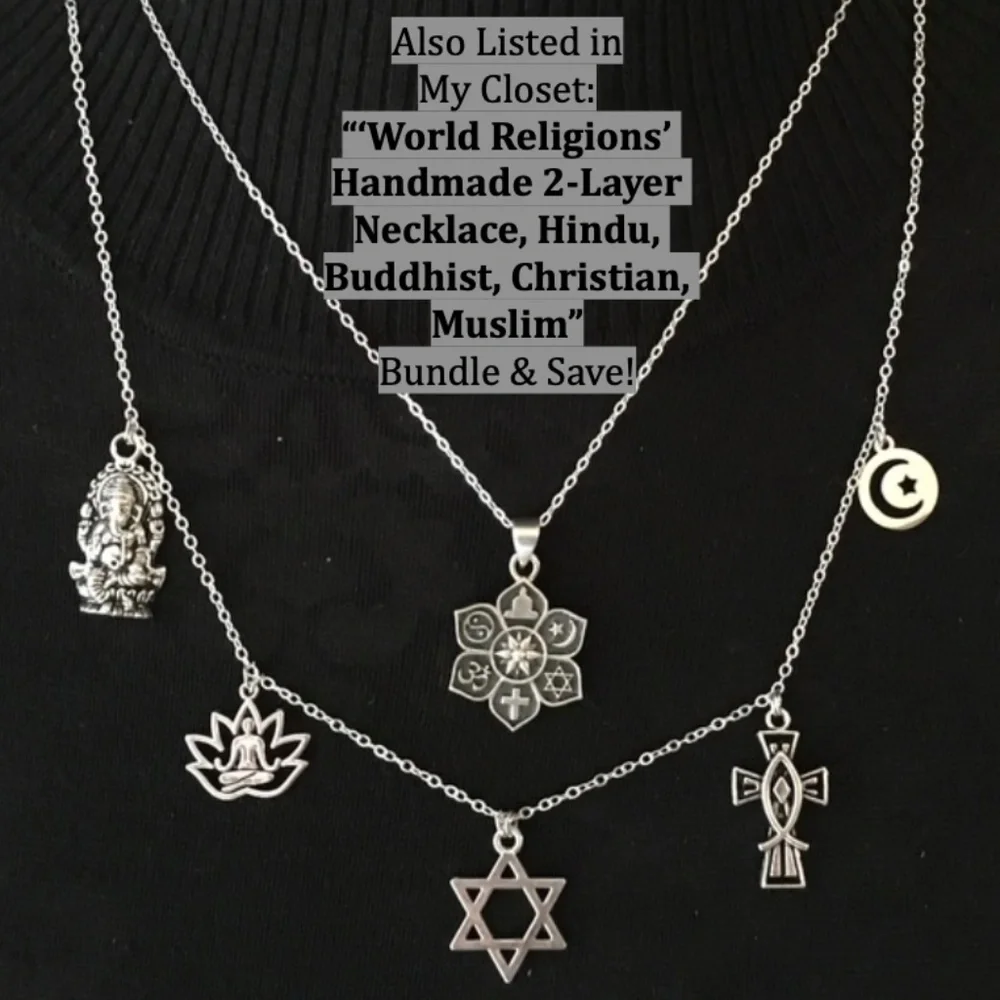 “Groovy Hippie" Handmade 2-Layer Necklace, Flower Power Peace Love Music VW Bug - Picture 15 of 15